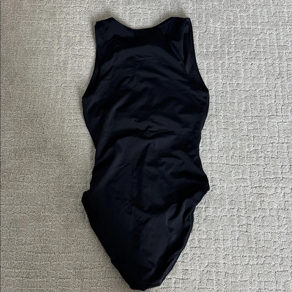 Andie Swim The Oahu One Piece Swimsuit Black lace up high neck back sexy